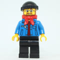 fig-007400 – Man, Open Denim Jacket, Black, Legs, Red Scarf, Black Hat