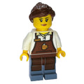 fig-007403 – Barista, Woman, White Torso, Reddish Brown Apron, Reddish Brown Hair