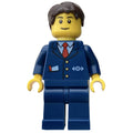 fig-007404 – Conductor, Blue Suit with Train Logo, Dark Brown Hair