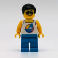 fig-007417 – Man, White Tank Top with Windsurfer, Dark Azure Legs, Sunglasses