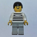 fig-007427 – Jailbreak Joe, Prison Shirt with #23768, Light Bluish Gray Legs, Black Hair, Moustache