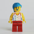 fig-007452 – Musician, Woman, Tank Top with Rainbow Colored Stars, Dark Azure Hair
