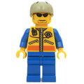 fig-007464 – Coast Guard, Yellow Jacket with Zipper, Radio and Badge, Light Bluish Gray Helmet, Sunglasses
