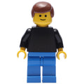 fig-007472 – Man, Plain Black Torso, Blue Legs, Reddish Brown Hair