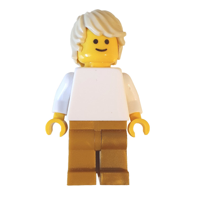 fig-007474 – Man, Plain White Torso, Pearl Gold Legs, Tan Hair