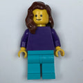 fig-007475 – Woman, Plain Dark Purple Torso, Medium Azure Legs, Reddish Brown Hair