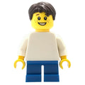 fig-007481 – Boy, Plain White Torso, Short Blue Legs, Dark Brown Hair