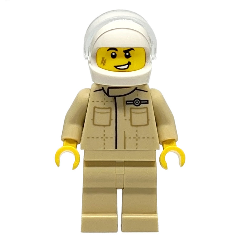 fig-007492 – Race Driver, Tan Torso, Tan Legs, White Helmet
