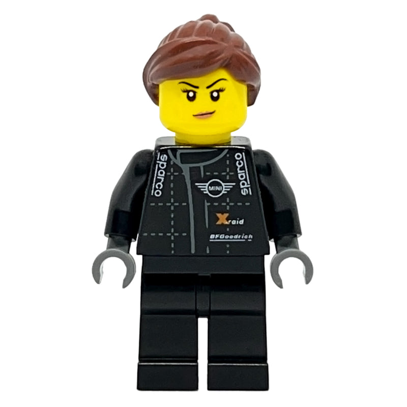 fig-007494 – Race Driver, Black Torso, Black Legs, Reddish Brown Hair