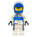 fig-007497 – Race Driver, White Torso, White Legs, Blue Helmet, Ford