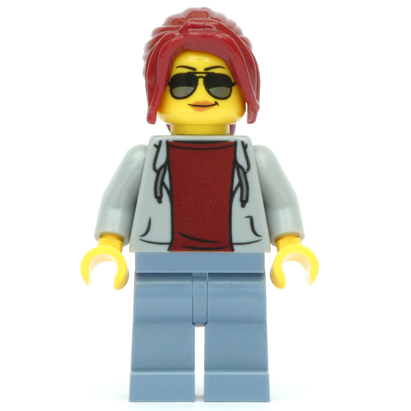 fig-007501 – Track Official, Light Bluish Gray Torso, Sand Blue Legs, Dark Red Hair