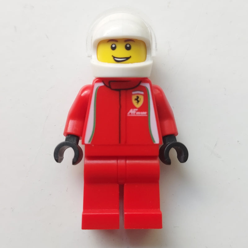 fig-007502 – Race Driver, Red Torso, Red Legs, White Helmet, Ferrari