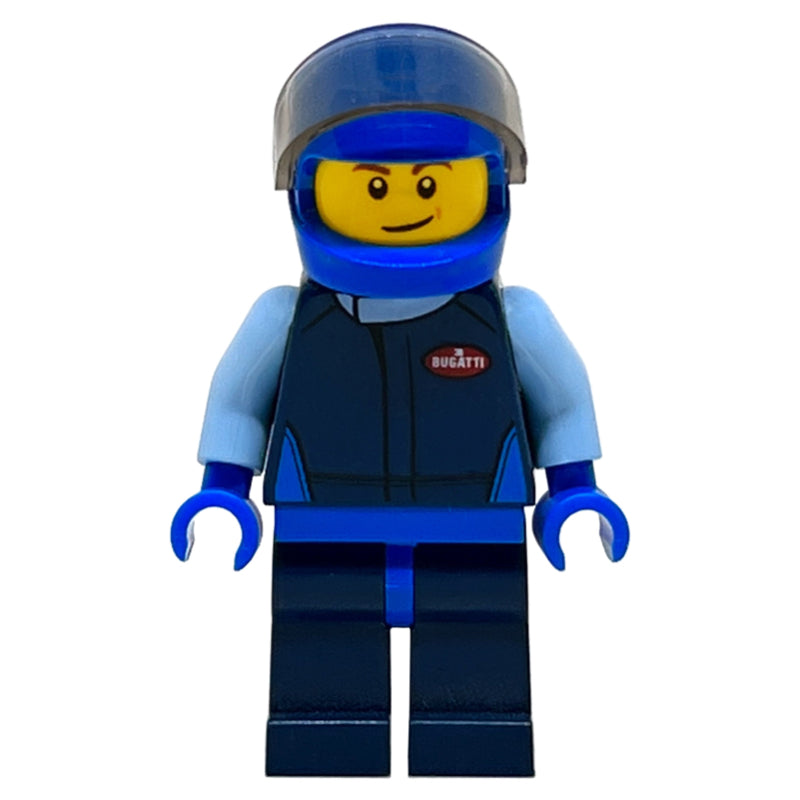 fig-007504 – Race Driver, Dark Blue Torso, Dark Blue Legs, Blue Helmet, Bugatti