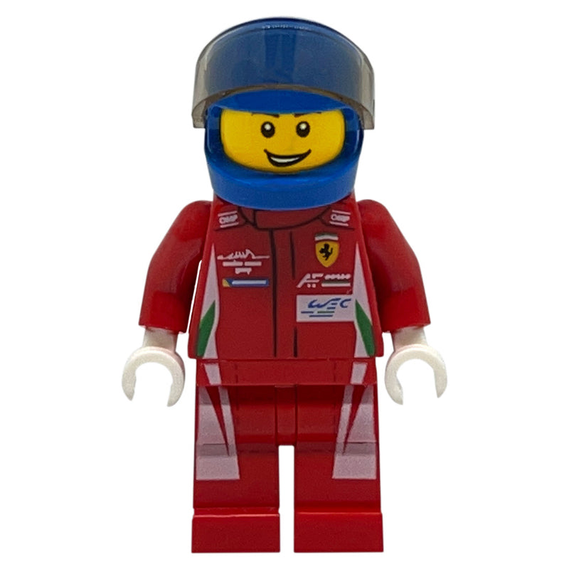 fig-007521 – Race Driver, Red Torso, Red Legs, Blue Helmet, Ferrari 2