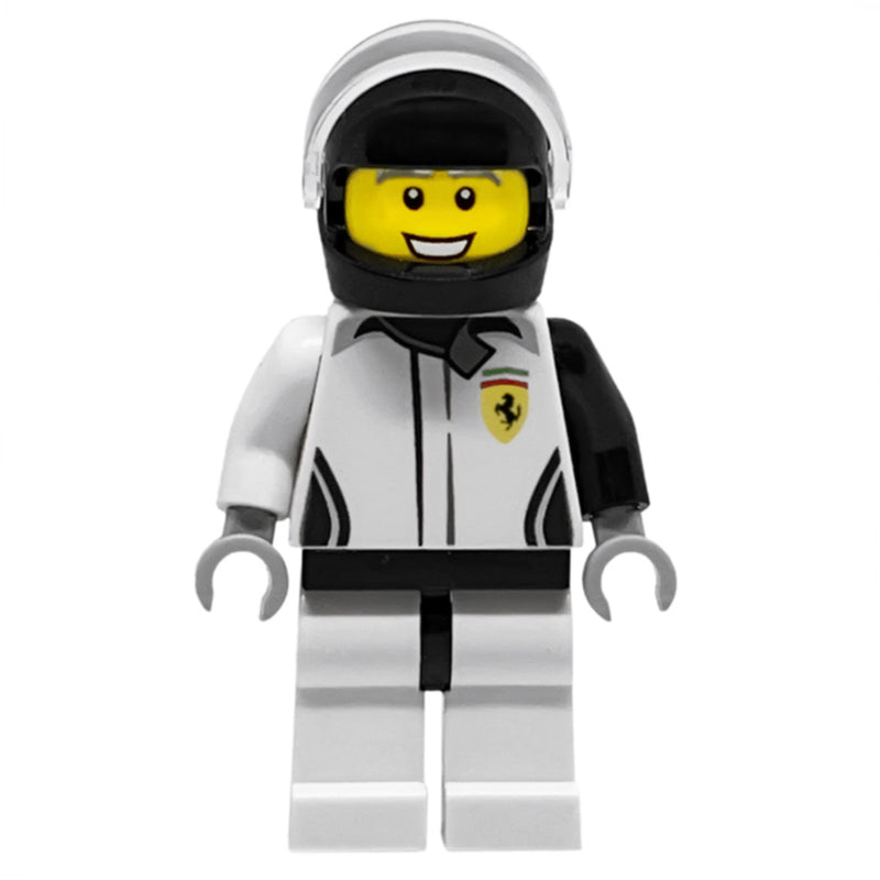 fig-007522 – Race Driver, White Torso, White Legs, Black Helmet, Ferrari