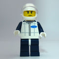 fig-007527 – Race Driver, White Torso, Dark Blue Legs, White Helmet, Ford