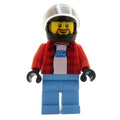 fig-007528 – Race Driver, Red Torso, Medium Blue Legs, Black Helmet, Ford