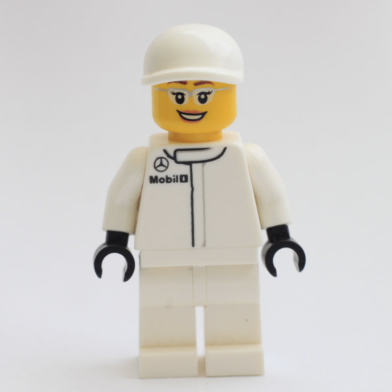 fig-007536 – Pit Crew, White Torso, White Legs, White Cap, Female