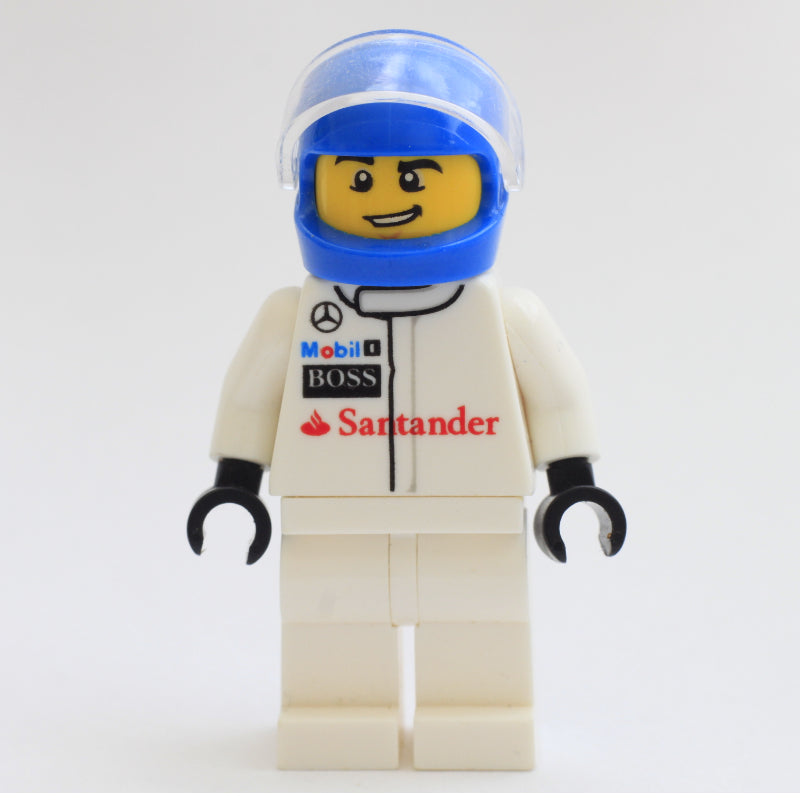 fig-007538 – Race Driver, White Torso, White Legs, Blue Helmet, McLaren