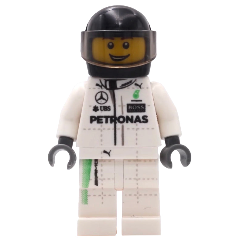 fig-007545 – Race Driver, White Torso, White Legs, Black Helmet, Mercedes