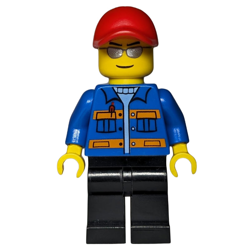 fig-007549 – Blue Torso, Black Legs, Red Cap, Sunglasses