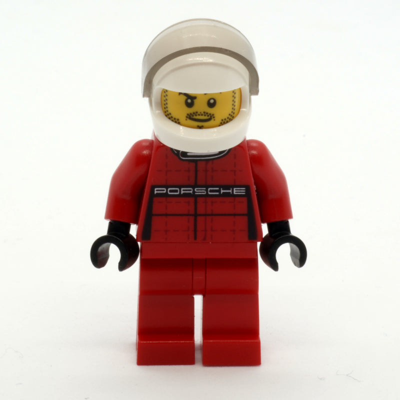 fig-007556 – Race Driver, Red Torso, Red Legs, White Helmet, Porsche