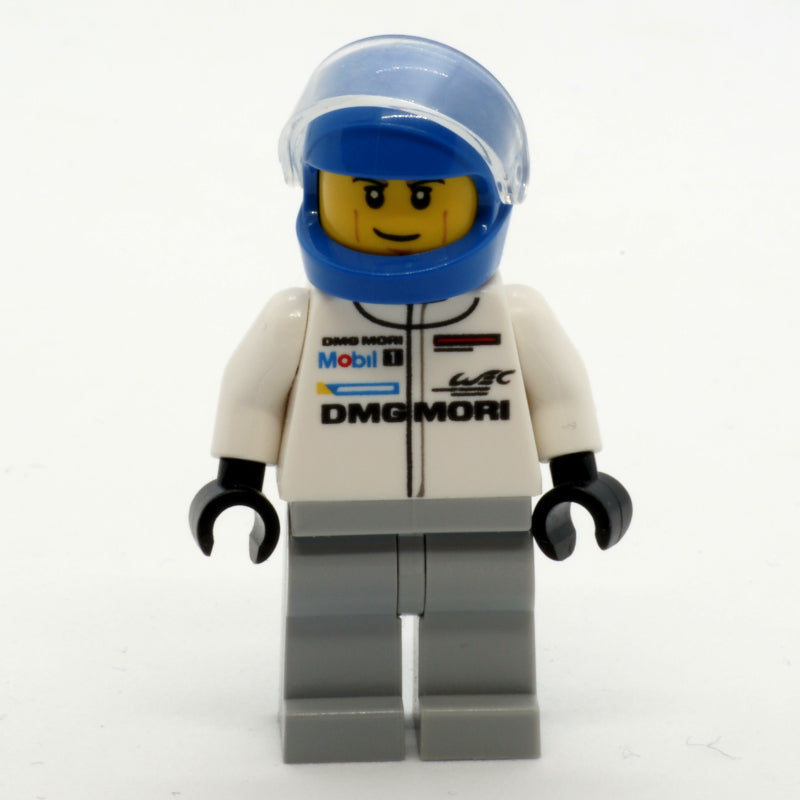 fig-007557 – Race Driver, White Torso, White Legs, Blue Helmet, Porsche