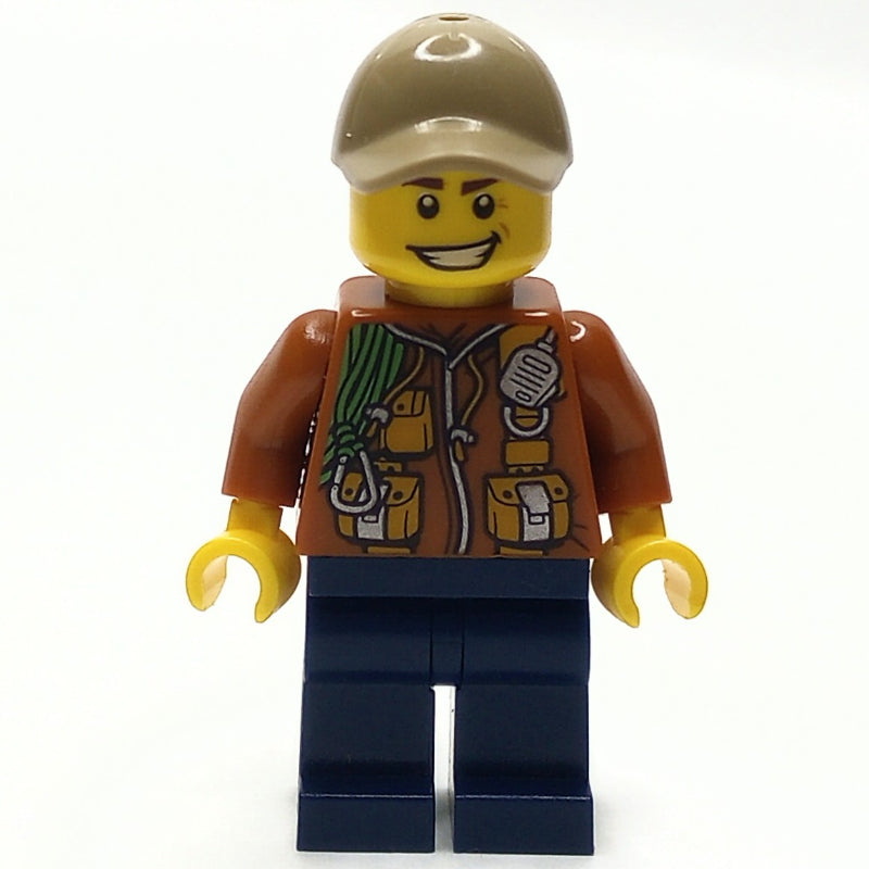 fig-007561 – Explorer, Jacket with Pouches, Radio, and Rope, Dark Tan Cap