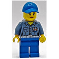 fig-007563 – Coast Guard, Woman, Sand Blue Shirt with Badge, Blue Cap