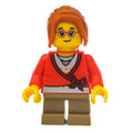 fig-007568 – Girl, Cardigan Tied with Bow, Necklace, Short Dark Tan Legs, Glasses
