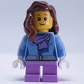 fig-007577 – Girl, Medium Blue Jacket with Medium Lavender Scarf, Short Medium Lavender Legs, Reddish Brown Hair