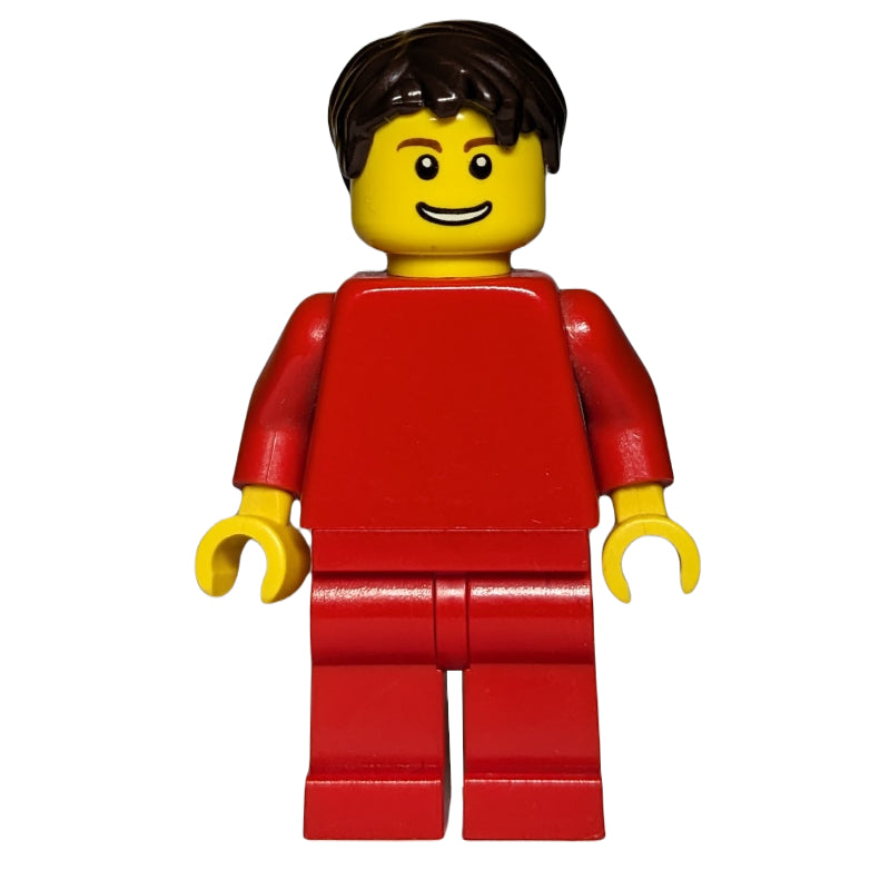fig-007646 – Red Torso, Red Legs, Dark Brown Hair