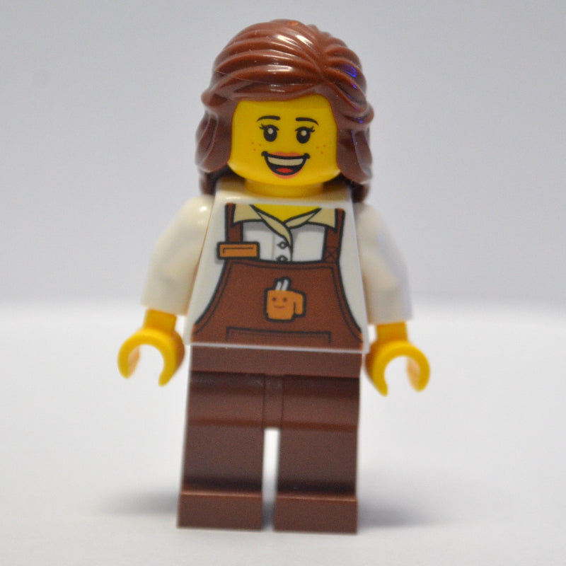 fig-007651 – Barista, White Torso, Reddish Brown Apron
