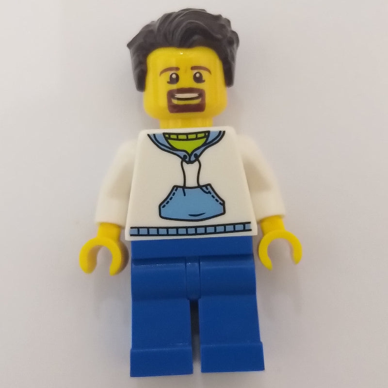 fig-007666 – White Torso, Blue Legs, Dark Brown Hair