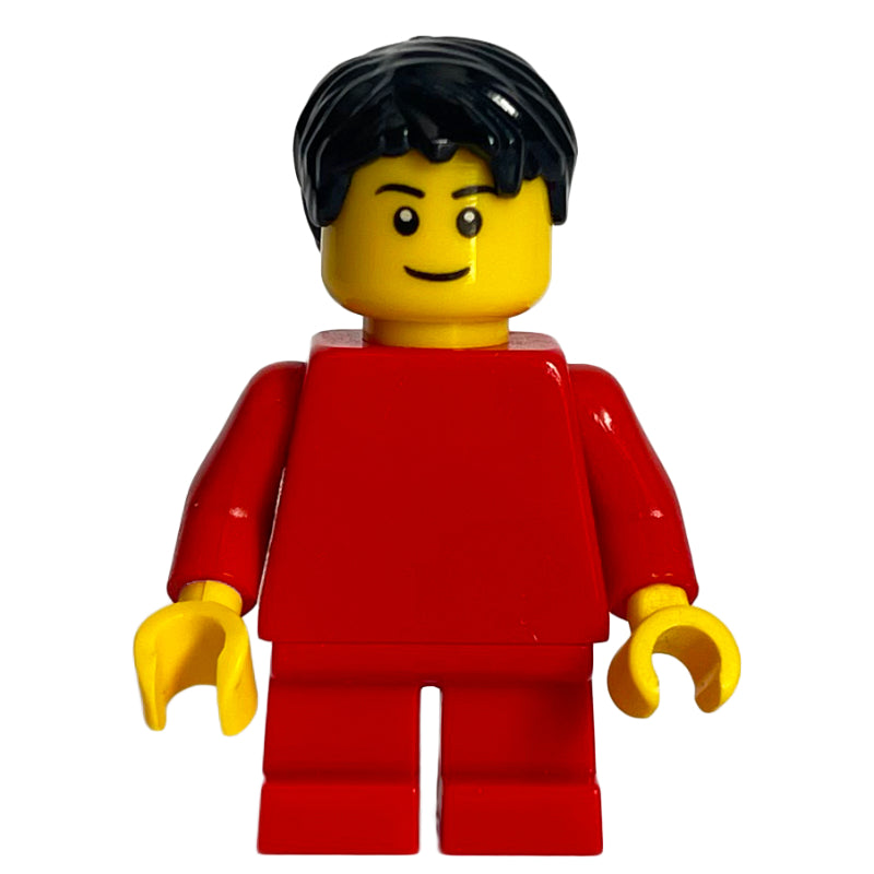 fig-007701 – Boy, Plain Red Torso, Short Red Legs, Black Hair