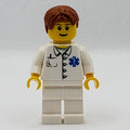 fig-007715 – Doctor, White Shirt with Star of Life Logo, Dark Orange Hair, Reddish Brown Eyebrows