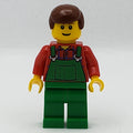 fig-007720 – Man, Green Overalls over Red Shirt, Reddish Brown Hair, Reddish Brown Eyebrows