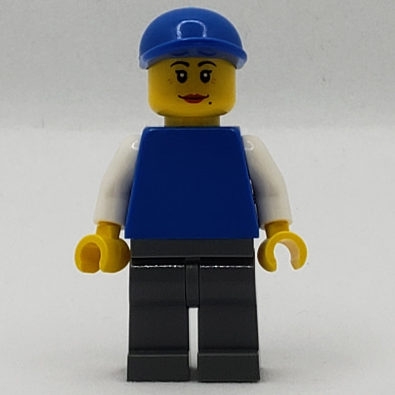 fig-007723 – Woman, Plain Blue Torso, Dark Bluish Gray Legs, Blue Cap