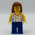 fig-007727 – Woman, Tank Top with Rainbow Colored Stars, Blue Legs, Dark Orange Hair