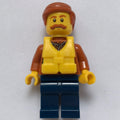 fig-007749 – Explorer, Jacket with Pouches, Radio, and Rope, Dark Orange Hair, Yellow Life Vest, Moustache