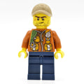 fig-007756 – Explorer, Jacket with Pouches, Radio, and Rope, Dark Tan Cap, Stubble and Scar
