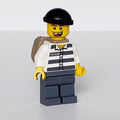fig-007784 – Criminal, Prison Shirt with #50380, Dark Bluish Gray Legs, Black Hat, Dark Tan Back Pack, Open Mouth