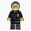 fig-007802 – Policeman, Black Suit with Badge, White Helmet with Visor