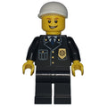 fig-007809 – Policeman, Black Suit with Badge, White Cap, Open Mouth