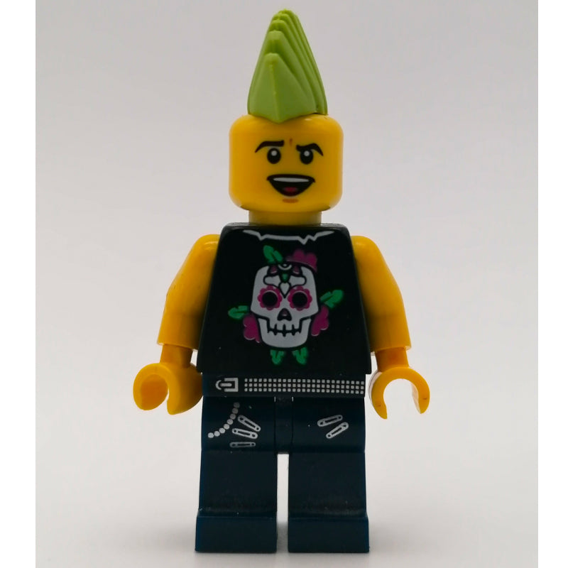 fig-007822 – Rock Band - Black Torso, Dark Blue Legs, Lime Mohawk
