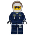 fig-007828 – Policeman, Dark Blue Jacket with Pockets and Badge, White Helmet with Visor, Sunglasses