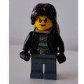 fig-007830 – Criminal, Woman, Open Black Jacket over Prison Shirt, Dark Brown Hair, Dark Tan Backpack