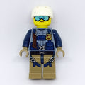 fig-007834 – Policeman, Sand Blue Jacket with Badge, Rope, and Straps, White Helmet, Blue Goggles