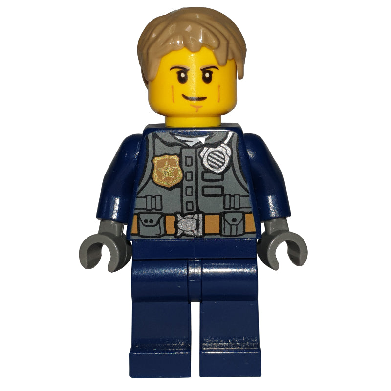 fig-007850 – Chase McCain, Dark Bluish Gray Vest with Radio, Badge and Pouches over Dark Blue Shirt