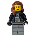 fig-007854 – Criminal, Woman, Open Black Jacket over Prison Shirt, Reddish Brown Hair